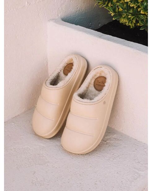 Chaussons d'intérieur en pvc Montblanc écrus