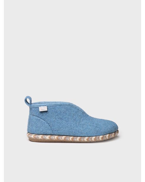 Chaussons d'intérieur en laine Doria denim