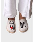 Chaussons d'intérieur en laine Deli écrus