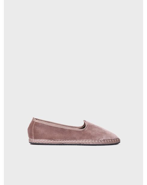 Chaussons d'intérieur en velours Claudina taupe