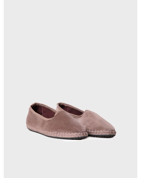 Chaussons d'intérieur en velours Claudina taupe