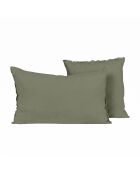 Taie d'oreiller en Lin & Coton Limy kaki - 80x80 cm