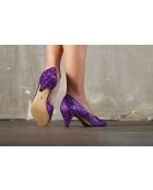 Violette Glitzer-Pumps Vanessa — 5 cm Absatz