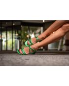 Sandales en cuir métallisé Soho vertes - Talon 5 cm