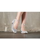 Escarpins babies en cuir Lucia argentés - Talon 5cm