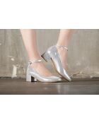 Escarpins babies en cuir Lucia argentés - Talon 5cm