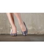 Escarpins babies en cuir Lucia bleu jean - Talon 5cm