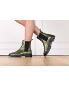 Bottines chelsea à talon en cuir métallisé Gotham kaki