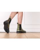 Bottines chelsea à talon en cuir métallisé Gotham kaki