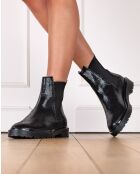 Botas Chelsea de piel agrietada Gotham en negro