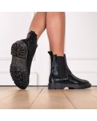 Botas Chelsea de piel agrietada Gotham en negro