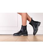 Botas Chelsea de piel agrietada Gotham en negro