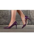 Pumps Hortense aus lila Lackleder - Absatz 8 cm