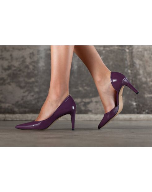 Zapatos de charol morados Hortense - Tacón 8 cm