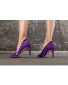 Zapatos de tacón Maiwen de terciopelo morado, tacón de 9 cm