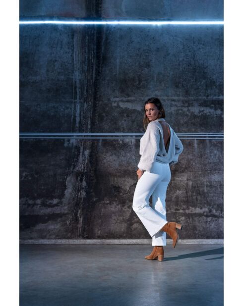 Beth cognac leren laarzen - Hak 7cm