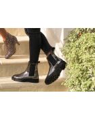 Bottines chelsea à talon en cuir craquelé Gotham argentées