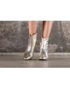 Bottines en cuir Santiag Rose dorées - Talon 7 cm