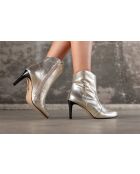 Bottines en cuir Santiag Rose dorées - Talon 7 cm