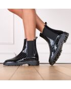 Botas Chelsea de charol Gotham en negro