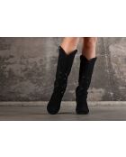 Schwarze Lederstiefel Kate - 7,5 cm Absatz