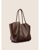 Big Big World New Tragetasche aus braunem Leder - 55x25 cm