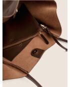 Big Big World New Tragetasche aus braunem Leder - 55x25 cm