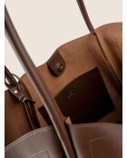 Big Big World New Tragetasche aus braunem Leder - 55x25 cm