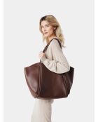 Big Big World New Tragetasche aus braunem Leder - 55x25 cm