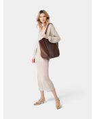 Big Big World New Tragetasche aus braunem Leder - 55x25 cm