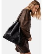 Bolso bandolera Urban Nomad de piel negra - 30x16 cm