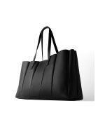 Sac cabas en cuir The Crispy Edge noir - 60x14 cm