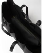Sac cabas en cuir The Crispy Edge noir - 60x14 cm