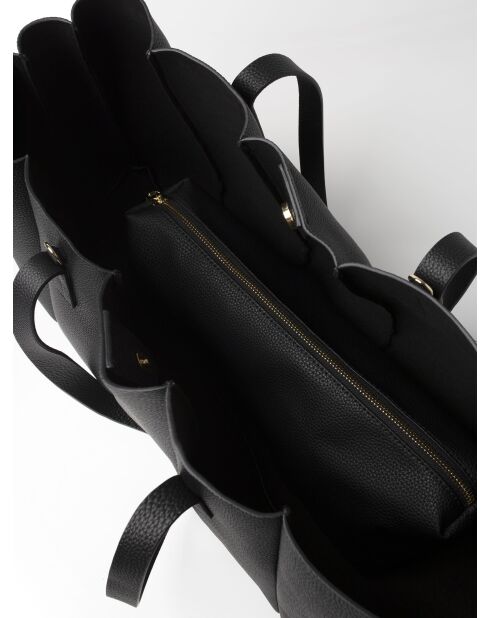 Sac cabas en cuir The Crispy Edge noir - 60x14 cm
