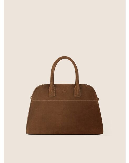 Bolso de mano Bon Voyage Mini de piel aterciopelada coñac - 32x18 cm
