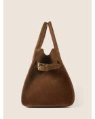 Bolso de mano Bon Voyage Mini de piel aterciopelada coñac - 32x18 cm