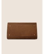 Bolso de mano Bon Voyage Mini de piel aterciopelada coñac - 32x18 cm