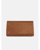 Bolso de mano Bon Voyage Mini de piel aterciopelada coñac - 32x18 cm