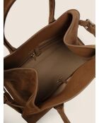 Bolso de mano Bon Voyage Mini de piel aterciopelada coñac - 32x18 cm