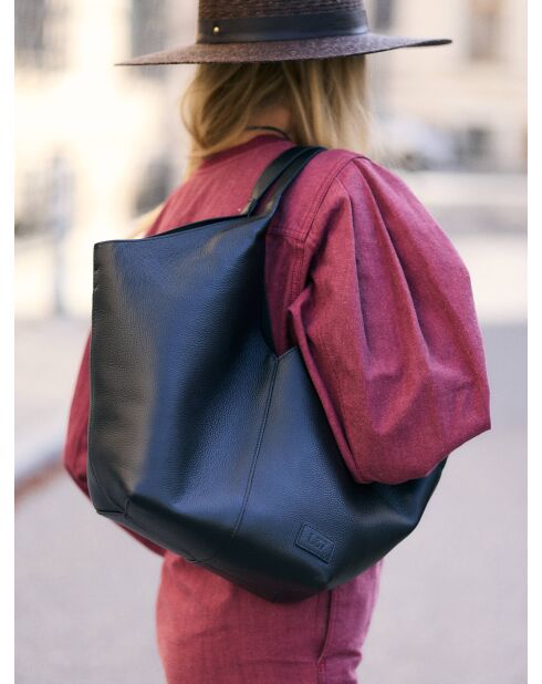 Borsa a tracolla Nothing Left To Prove in pelle nera - 47x18 cm