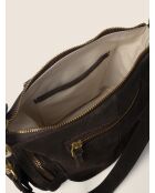 Borsa a tracolla Globetrotter Mini in pelle marrone scuro - 30x14 cm