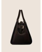 Borsa a mano Bon Voyage Mini in pelle di velluto marrone - 32x18 cm