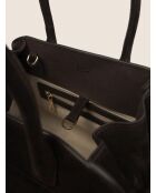 Borsa a mano Bon Voyage Mini in pelle di velluto marrone - 32x18 cm