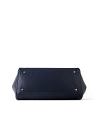 Dr Quinn marineblauwe leren handtas - 47x15 cm