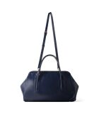 Dr Quinn marineblauwe leren handtas - 47x15 cm