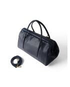 Dr Quinn marineblauwe leren handtas - 47x15 cm
