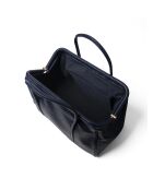 Dr Quinn marineblauwe leren handtas - 47x15 cm