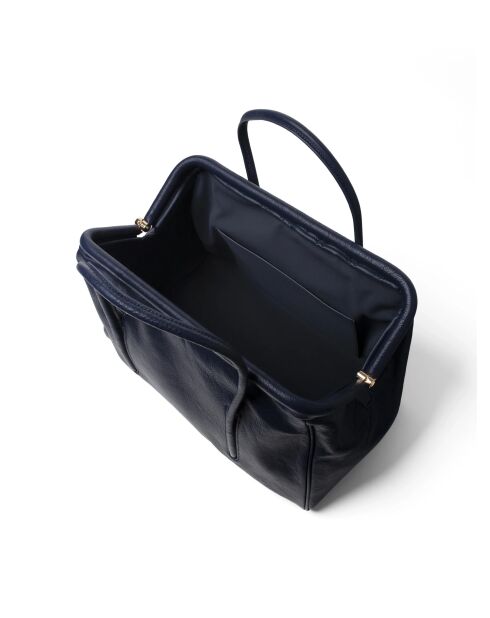 Dr Quinn marineblauwe leren handtas - 47x15 cm