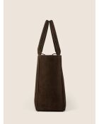 Bolso de mano Simply Modern de piel color café - 37 x 13 cm