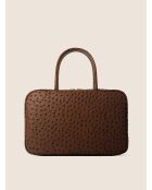 Bolso Nova Chic de piel marrón - 37x13 cm